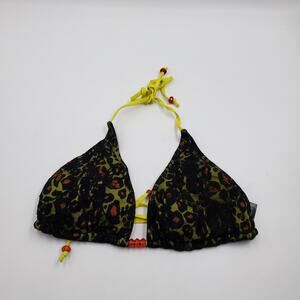 Sinful by Affliction Solar Bikini Yellow Top Women's Size L